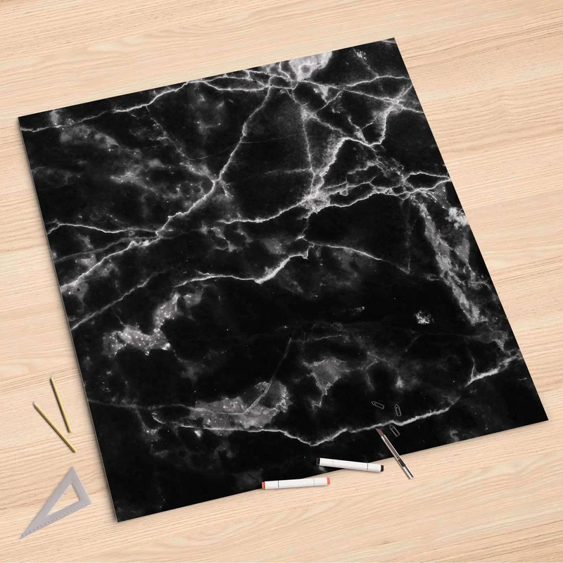 Folienbogen (90x90 cm) - Design: Marmor schwarz