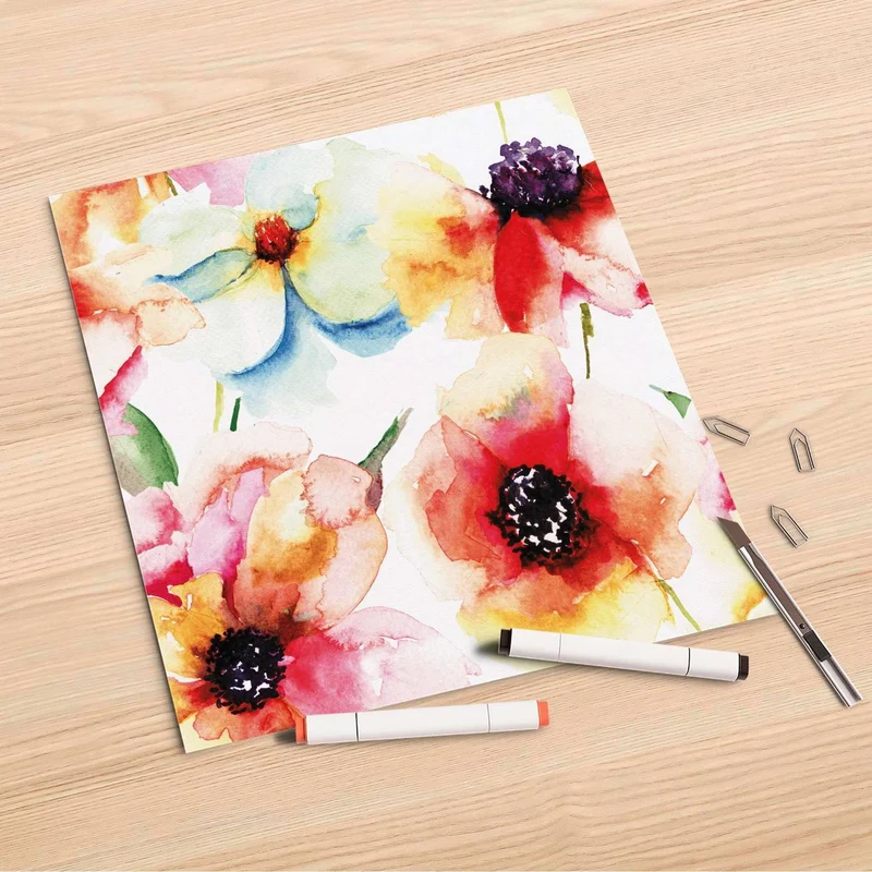 Folienbogen (30x30 cm) - Design: Water Color Flowers