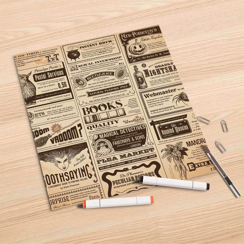Folienbogen (30x30 cm) - Design: Vintage Newspaper
