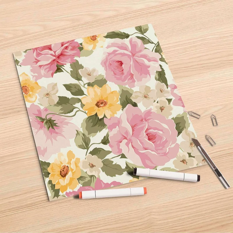 Folienbogen (30x30 cm) - Design: Vintage Flowers