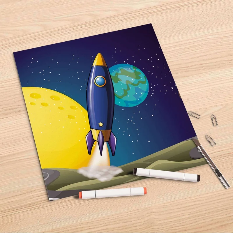Folienbogen (30x30 cm) - Design: Space Rocket