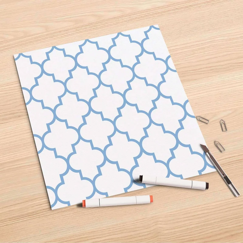Folienbogen (30x30 cm) - Design: Retro Pattern - Blau