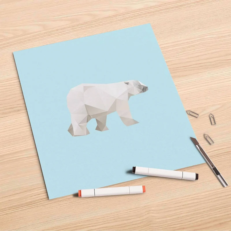 Folienbogen (30x30 cm) - Design: Origami Polar Bear
