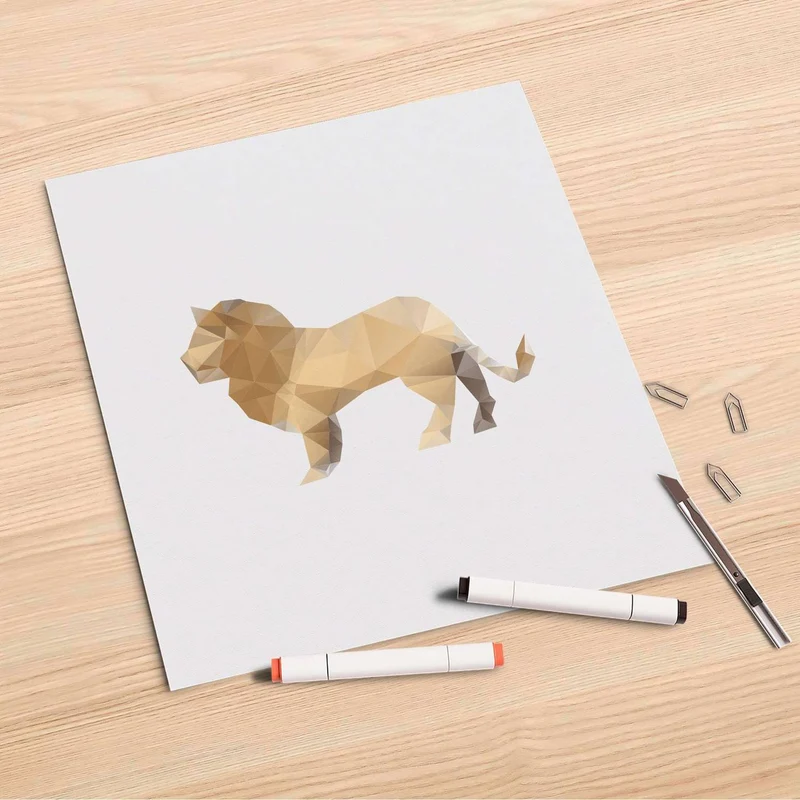 Folienbogen (30x30 cm) - Design: Origami Lion