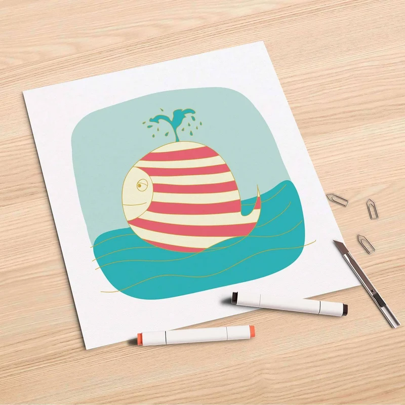 Folienbogen (30x30 cm) - Design: Funny Wale