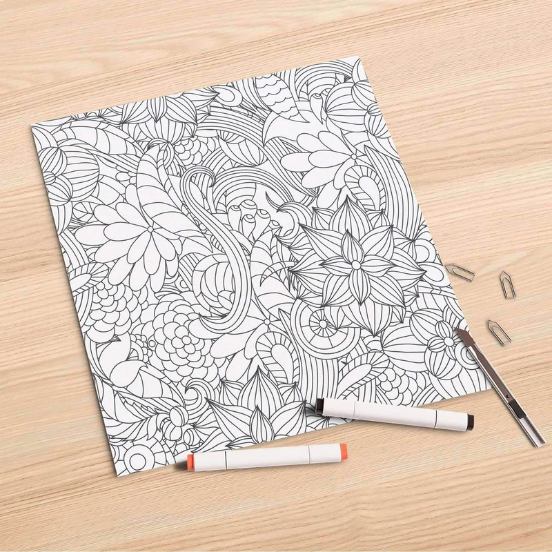 Folienbogen (30x30 cm) - Design: Flower Lines 2