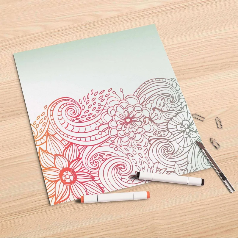 Folienbogen (30x30 cm) - Design: Floral Doodle