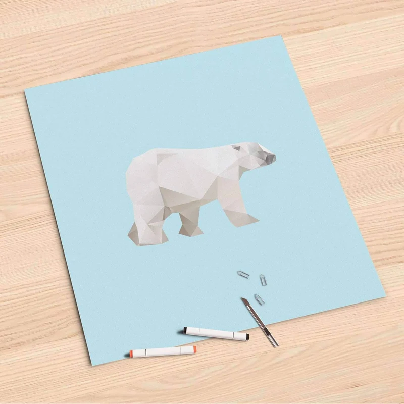 Folienbogen (60x60 cm) - Design: Origami Polar Bear