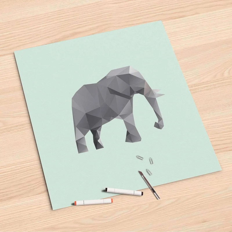 Folienbogen (60x60 cm) - Design: Origami Elephant