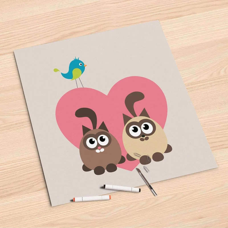 Folienbogen (60x60 cm) - Design: Cats Heart