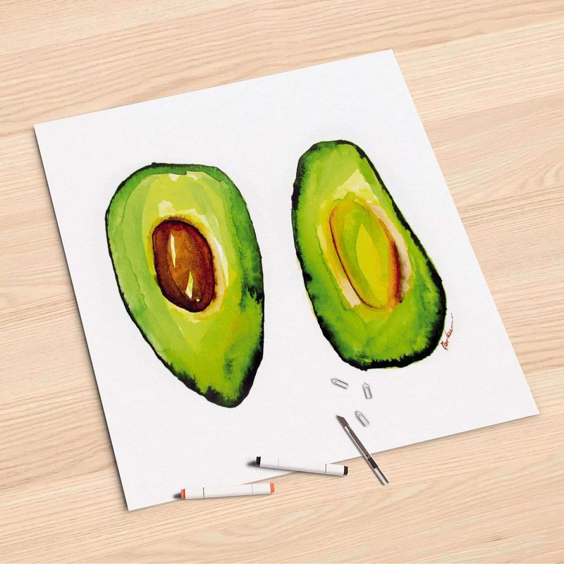 Folienbogen (60x60 cm) - Design: Avocado halb und halb