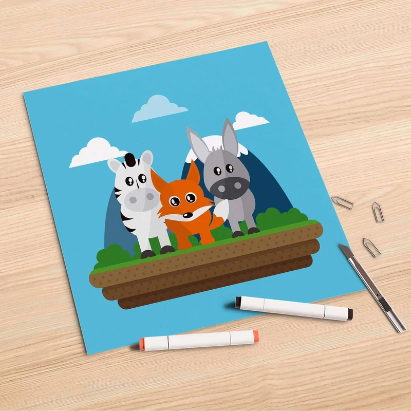Folienbogen (30x30 cm) - Design: Zootiere