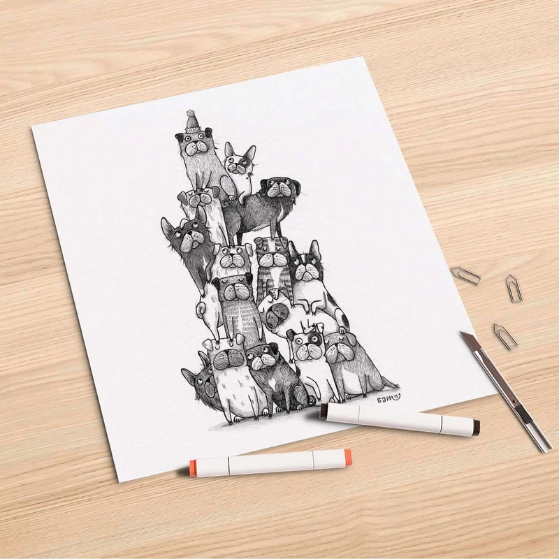 Folienbogen (30x30 cm) - Design: Bully-Stapel
