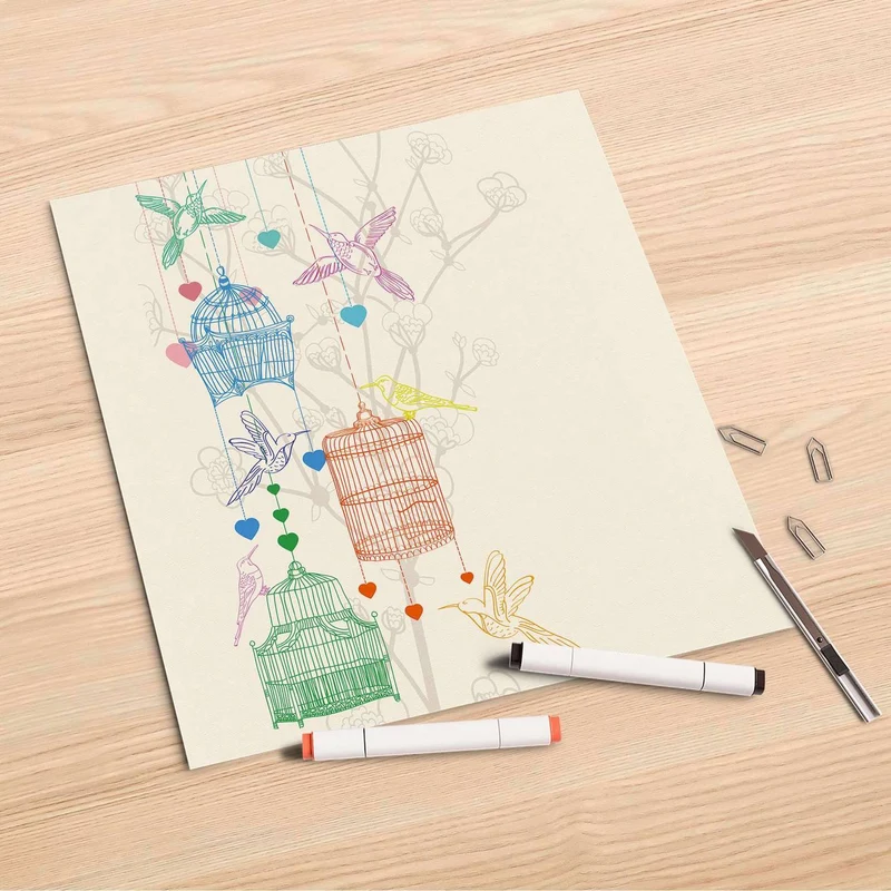 Folienbogen (30x30 cm) - Design: Birdcage