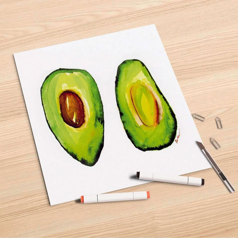 Folienbogen (30x30 cm) - Design: Avocado halb und halb