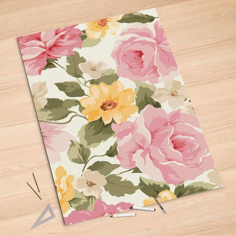 Folienbogen (100x150 cm) - Design: Vintage Flowers