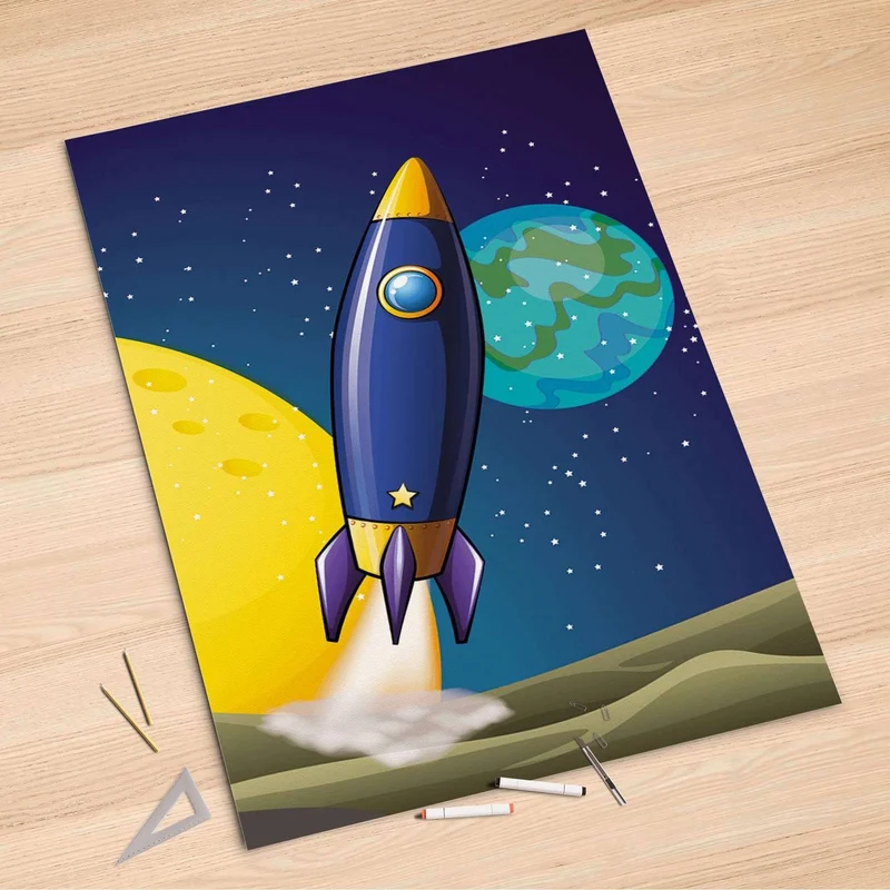 Folienbogen (100x150 cm) - Design: Space Rocket