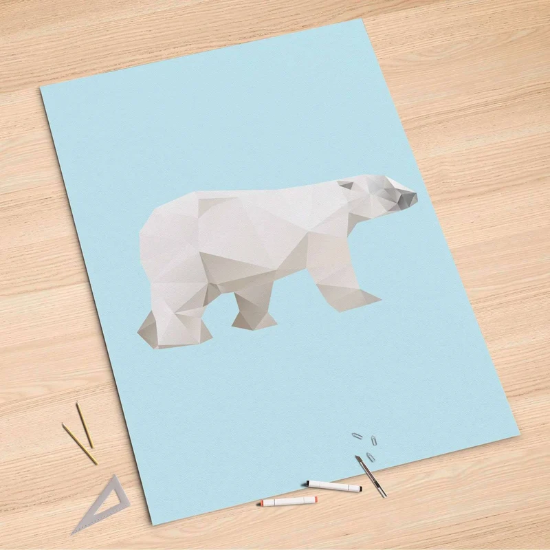 Folienbogen (100x150 cm) - Design: Origami Polar Bear
