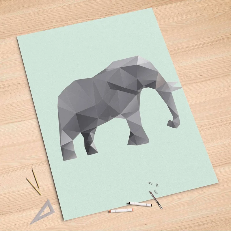 Folienbogen (100x150 cm) - Design: Origami Elephant