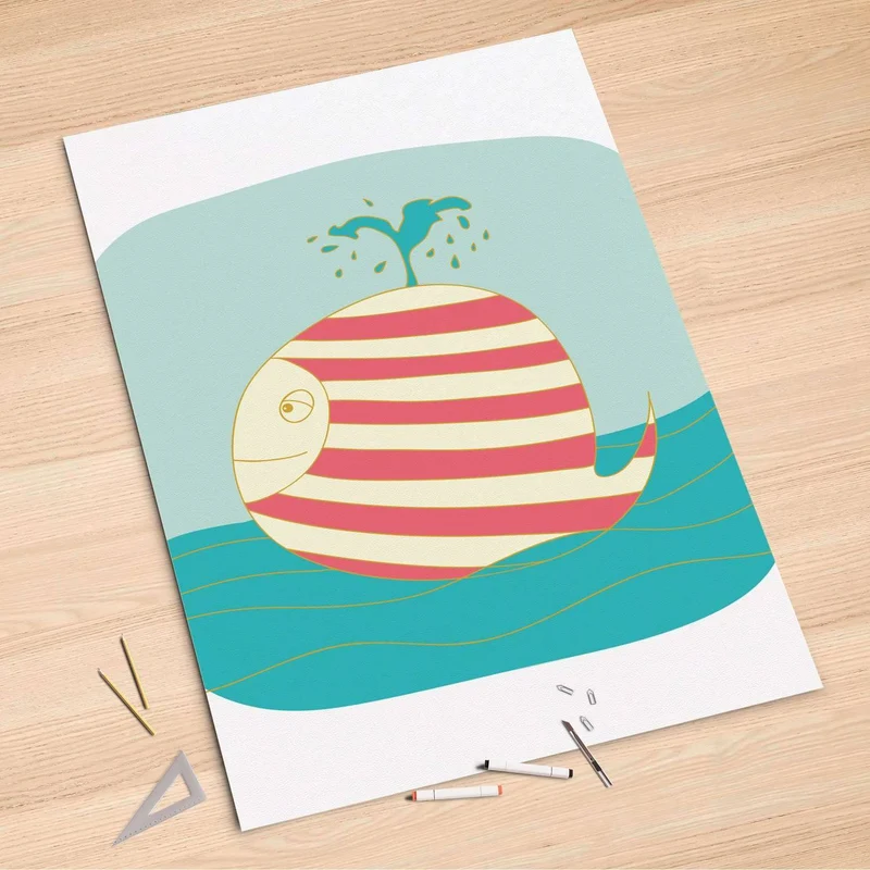 Folienbogen (100x150 cm) - Design: Funny Wale