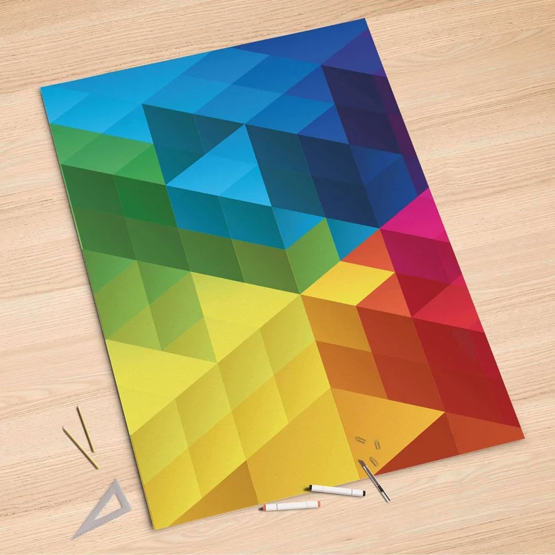 Folienbogen (100x150 cm) - Design: Colored Cubes