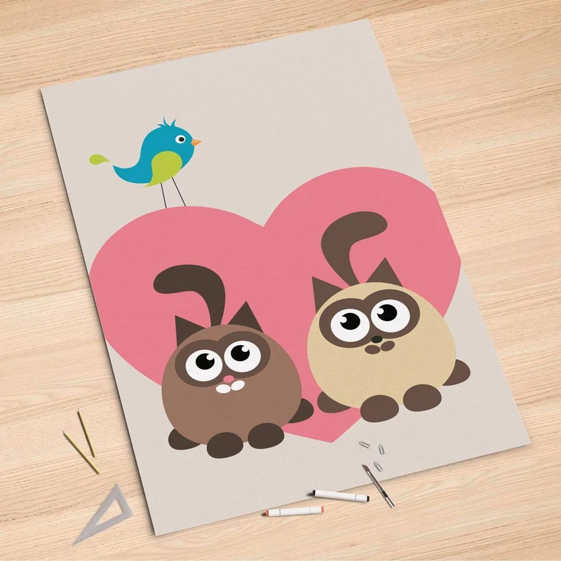 Folienbogen (100x150 cm) - Design: Cats Heart