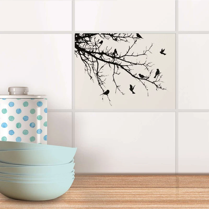 Fliesenfolie für Küche & Bad - Design: Tree and Birds 1