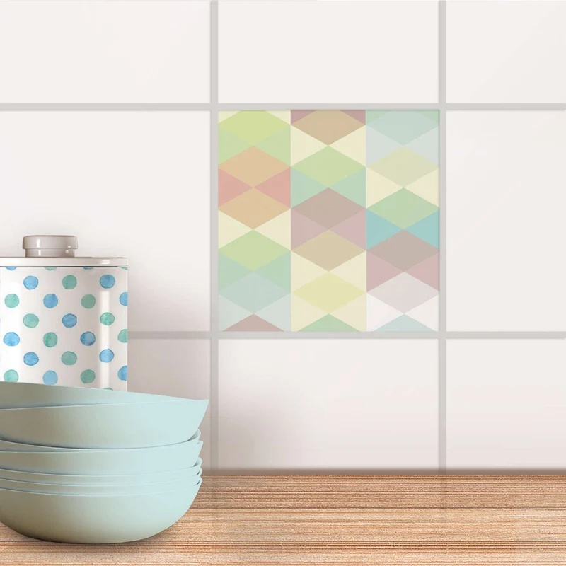 Fliesenaufkleber für Küche & Bad - Design: Melitta Pastell Geometrie
