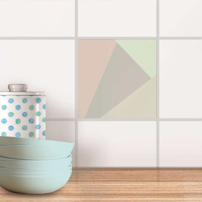 Fliesenaufkleber für Küche & Bad - Design: Pastell Geometrik