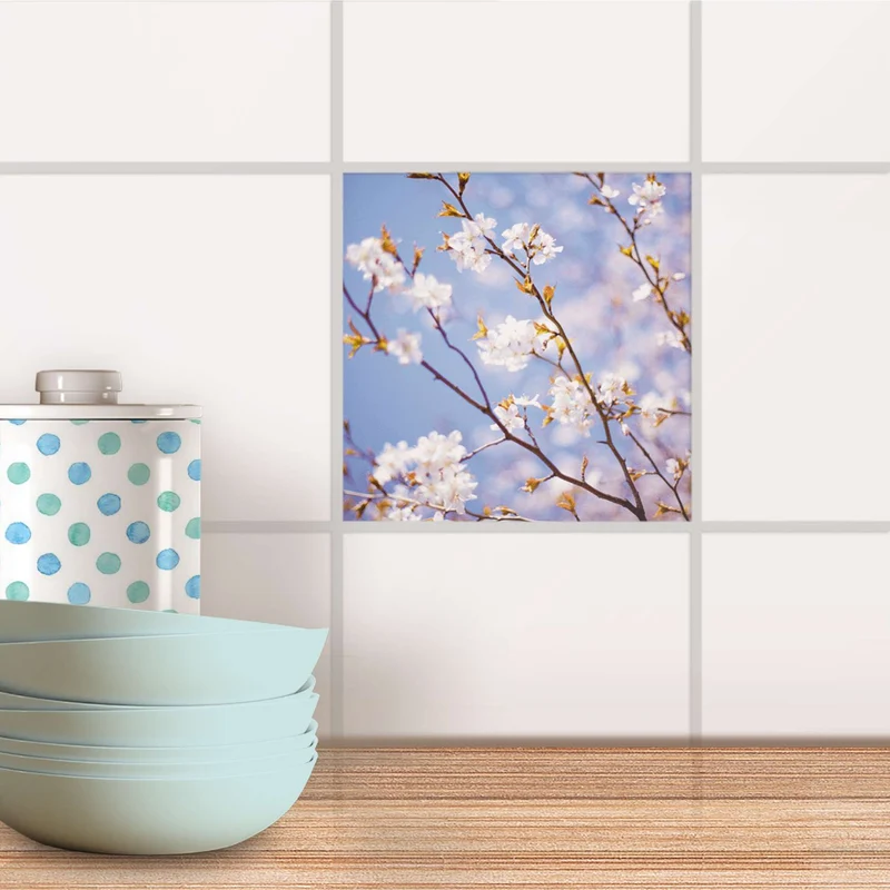 Fliesenaufkleber für Küche & Bad - Design: Apple Blossoms