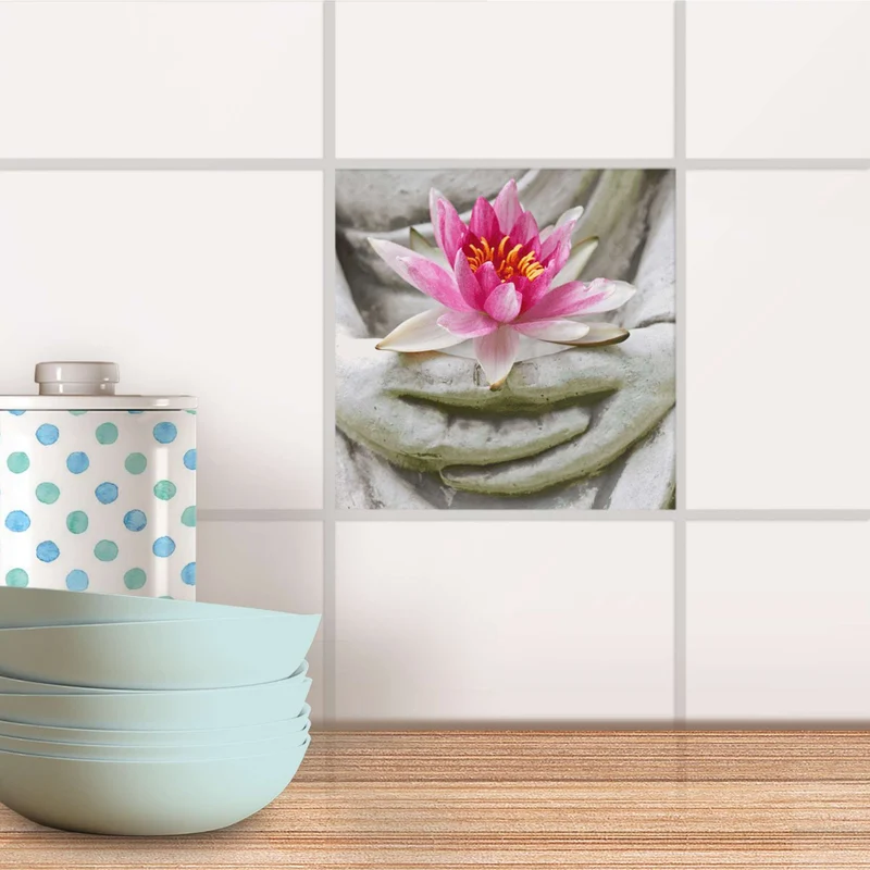 Fliesenaufkleber für Küche & Bad - Design: Flower Buddha