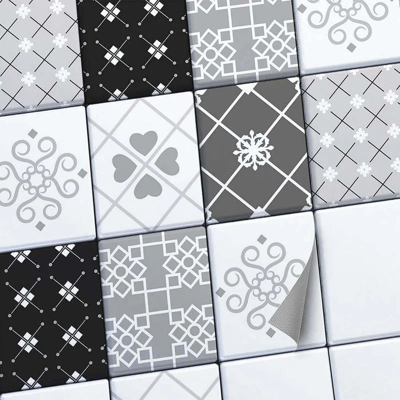 Fliesenaufkleber Set [rechteckig] für Küche & Bad - Design: Grey Love