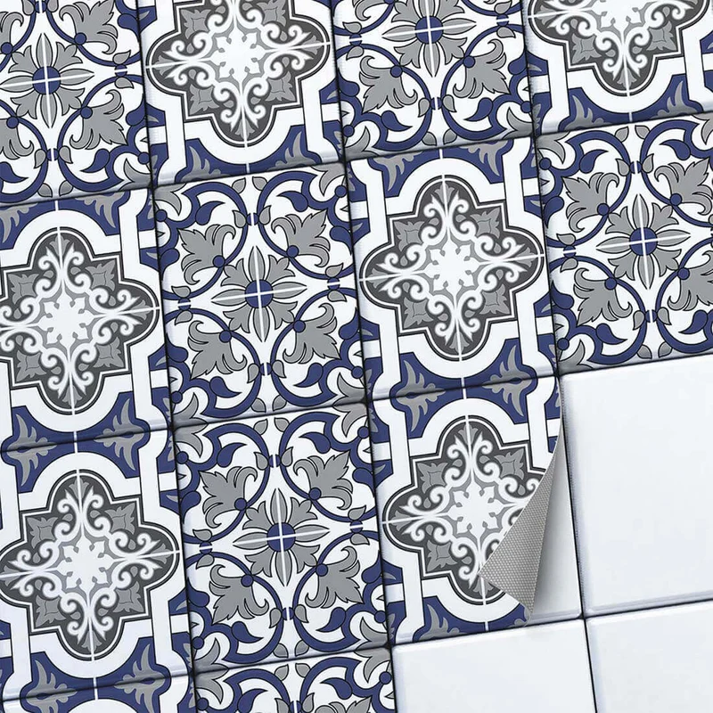 Fliesenaufkleber Set [rechteckig] für Küche & Bad - Design: Azulejo Classic