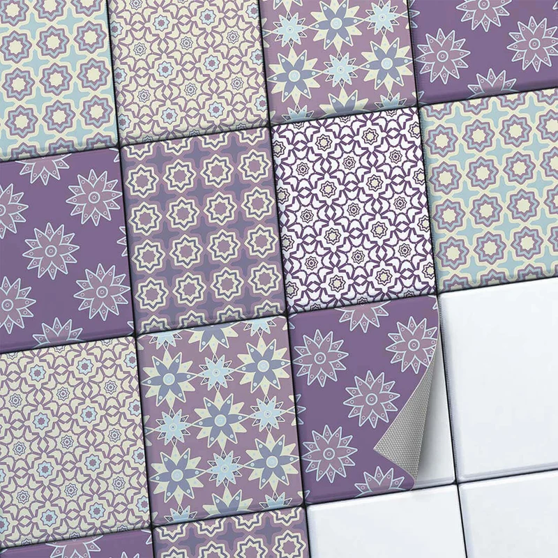 Fliesenaufkleber Set [rechteckig] für Küche & Bad - Design: Pastell Pattern