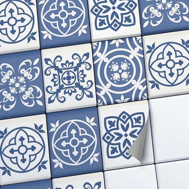 Fliesenaufkleber Set [rechteckig] für Küche & Bad - Design: Nordic Blue Fliesen