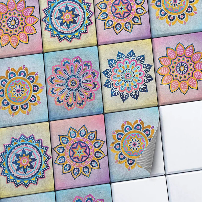 Fliesenaufkleber Set [rechteckig] für Küche & Bad - Design: Indian Tiles