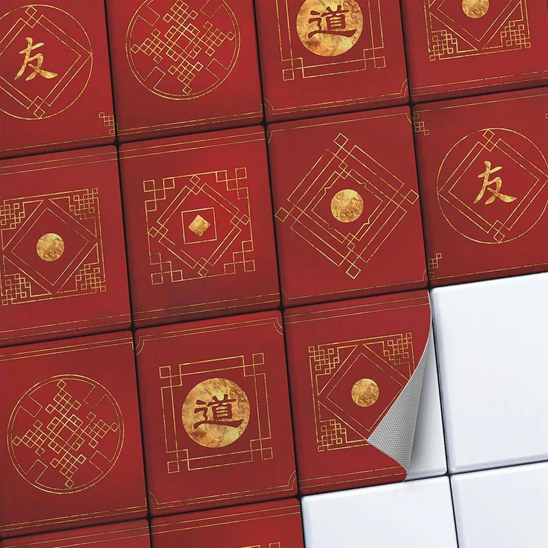 Fliesenaufkleber Set [rechteckig] für Küche & Bad - Design: Chinese Tiles