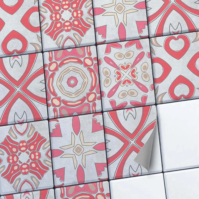Fliesenaufkleber Set [rechteckig] für Küche & Bad - Design: Strawberry Cheese Tile