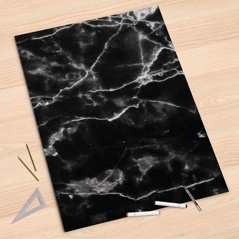 Folienbogen (80x120 cm) - Design: Marmor schwarz