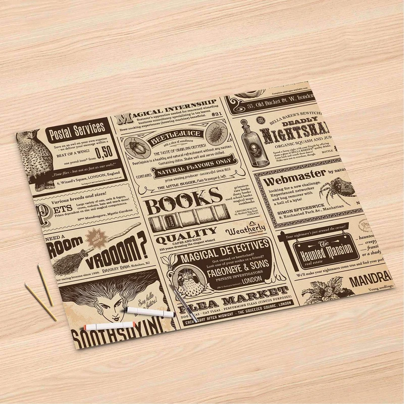 Folienbogen (120x80 cm) - Design: Vintage Newspaper