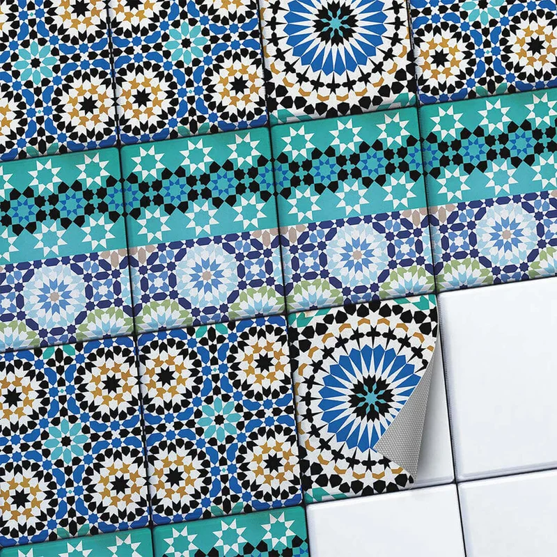 Fliesenaufkleber Set [rechteckig] für Küche & Bad - Design: Tuerkisches Mosaik