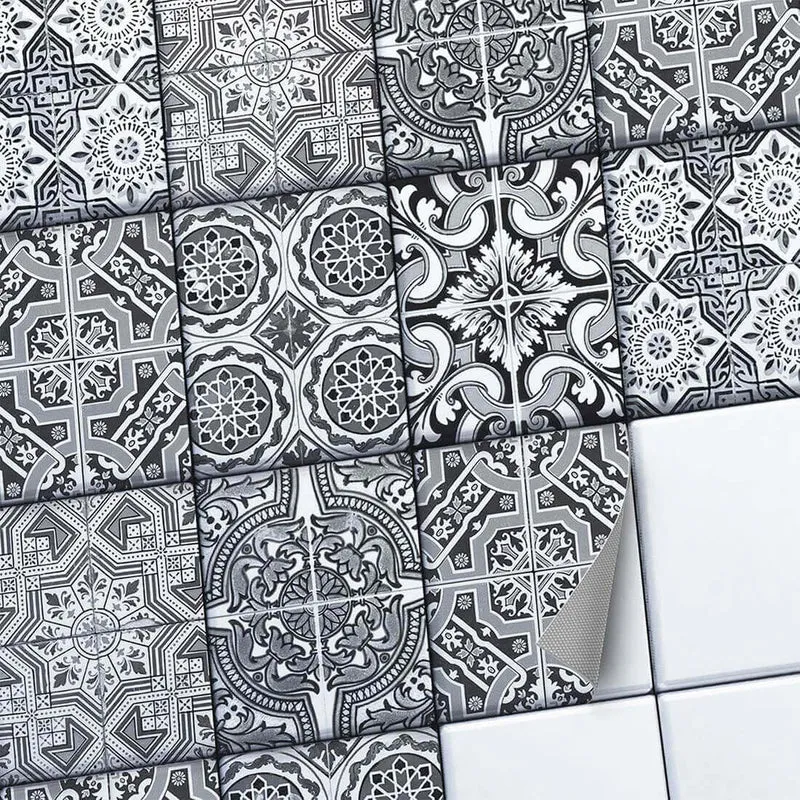 Fliesenaufkleber Set [rechteckig] für Küche & Bad - Design: Black n White