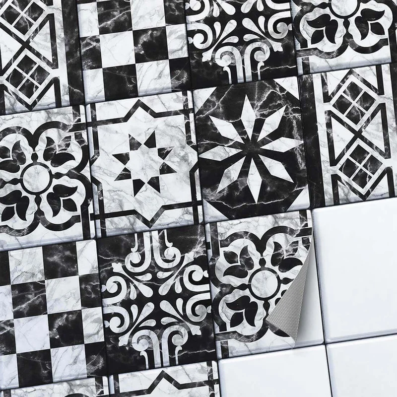 Fliesenaufkleber Set [rechteckig] für Küche & Bad - Design: Marmor Muster