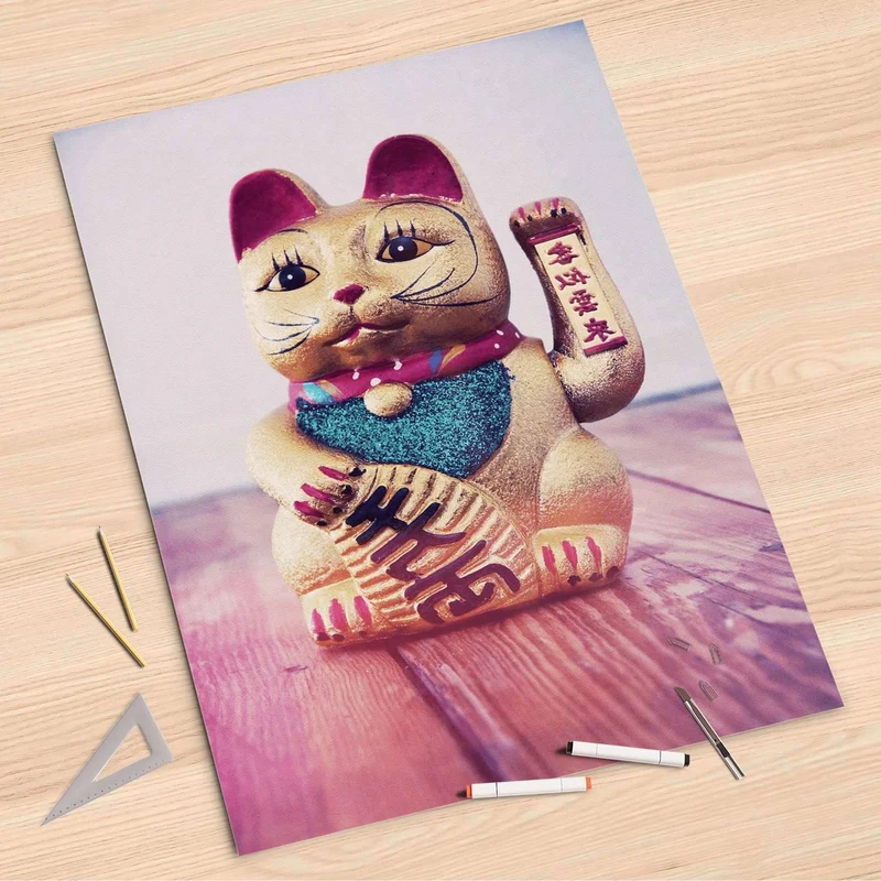 Folienbogen (80x120 cm) - Design: Winkekatze