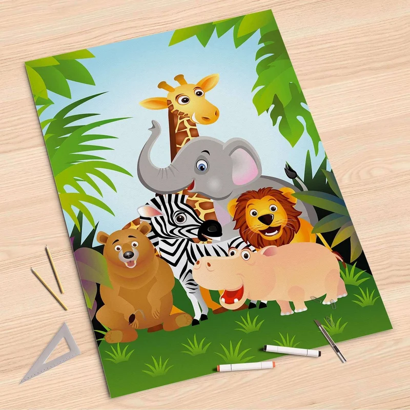 Folienbogen (80x120 cm) - Design: Wild Animals