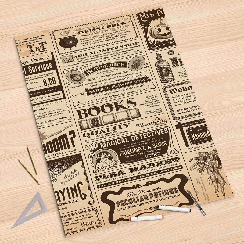 Folienbogen (80x120 cm) - Design: Vintage Newspaper