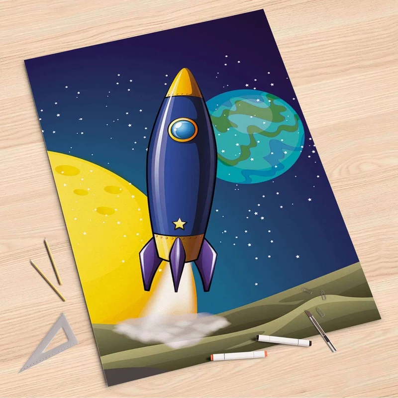 Folienbogen (80x120 cm) - Design: Space Rocket
