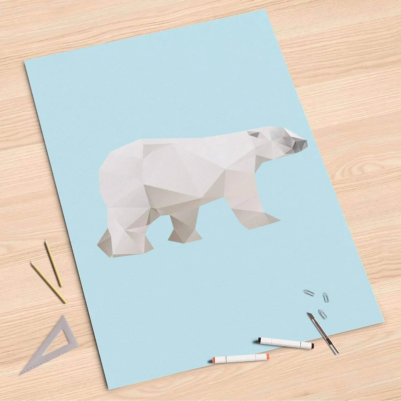Folienbogen (80x120 cm) - Design: Origami Polar Bear