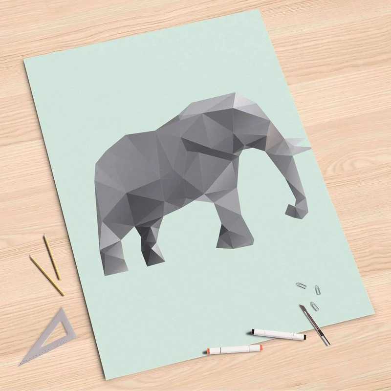 Folienbogen (80x120 cm) - Design: Origami Elephant