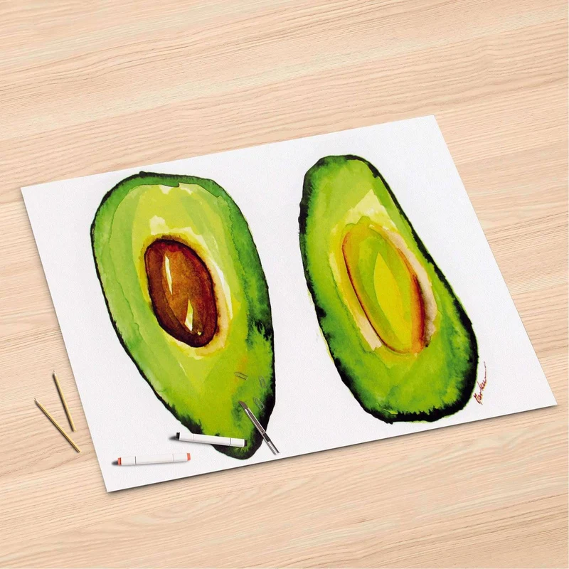 Folienbogen (120x80 cm) - Design: Avocado halb und halb